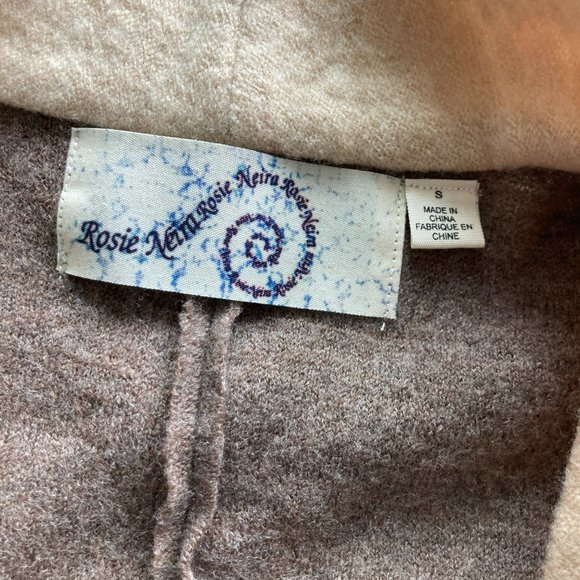 Rosie Neira Denisse 100% Wool Neutral Colorblock Size S Cardigan - Picture 5 of 12